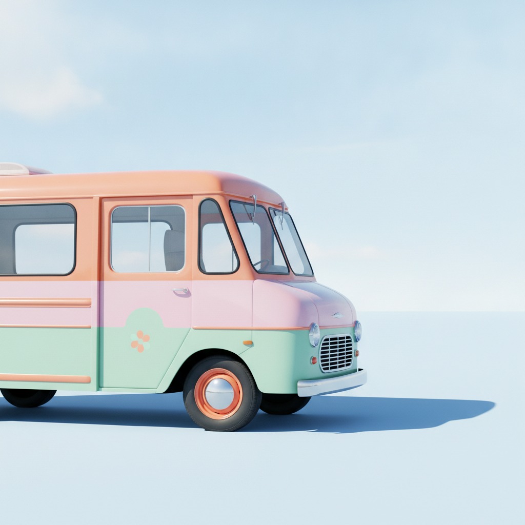 カラフルでかわいいキッチンカーの車体